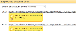 Exporter un cahier de comptes vers Excel ou en CSV